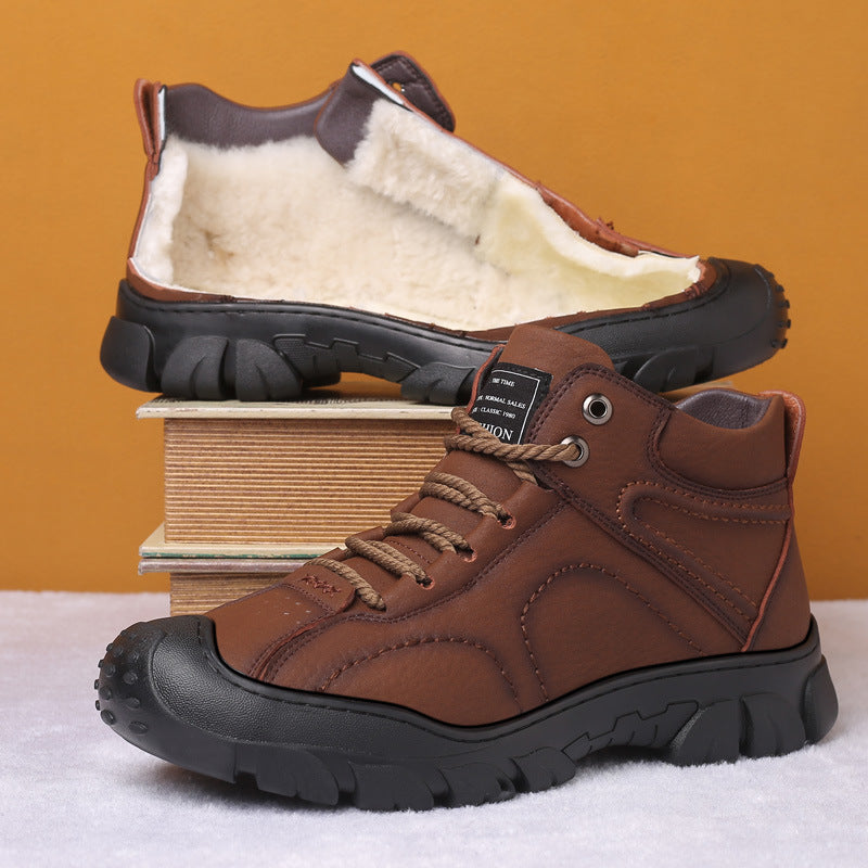 Men's Winter Plus Velvet Warmth And Thick Cotton Shoes